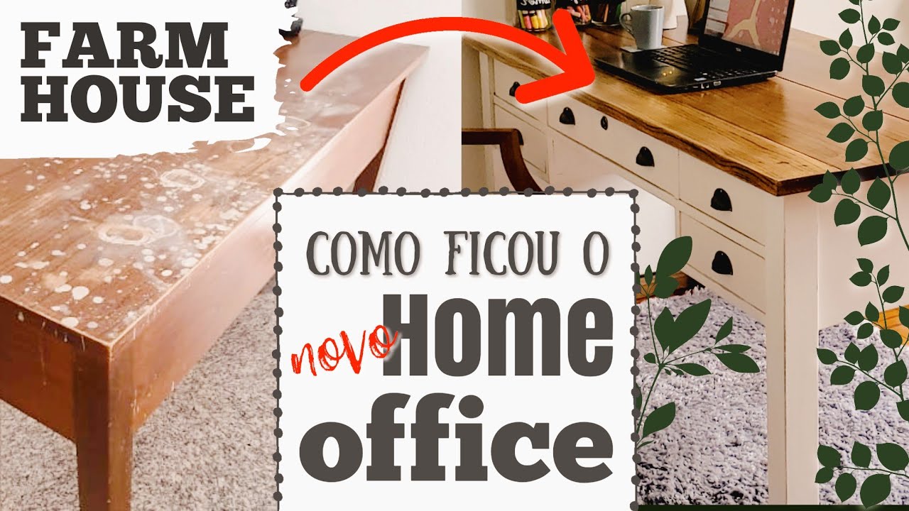 Como reformei uma mesa + tour pelo home office/ atelier