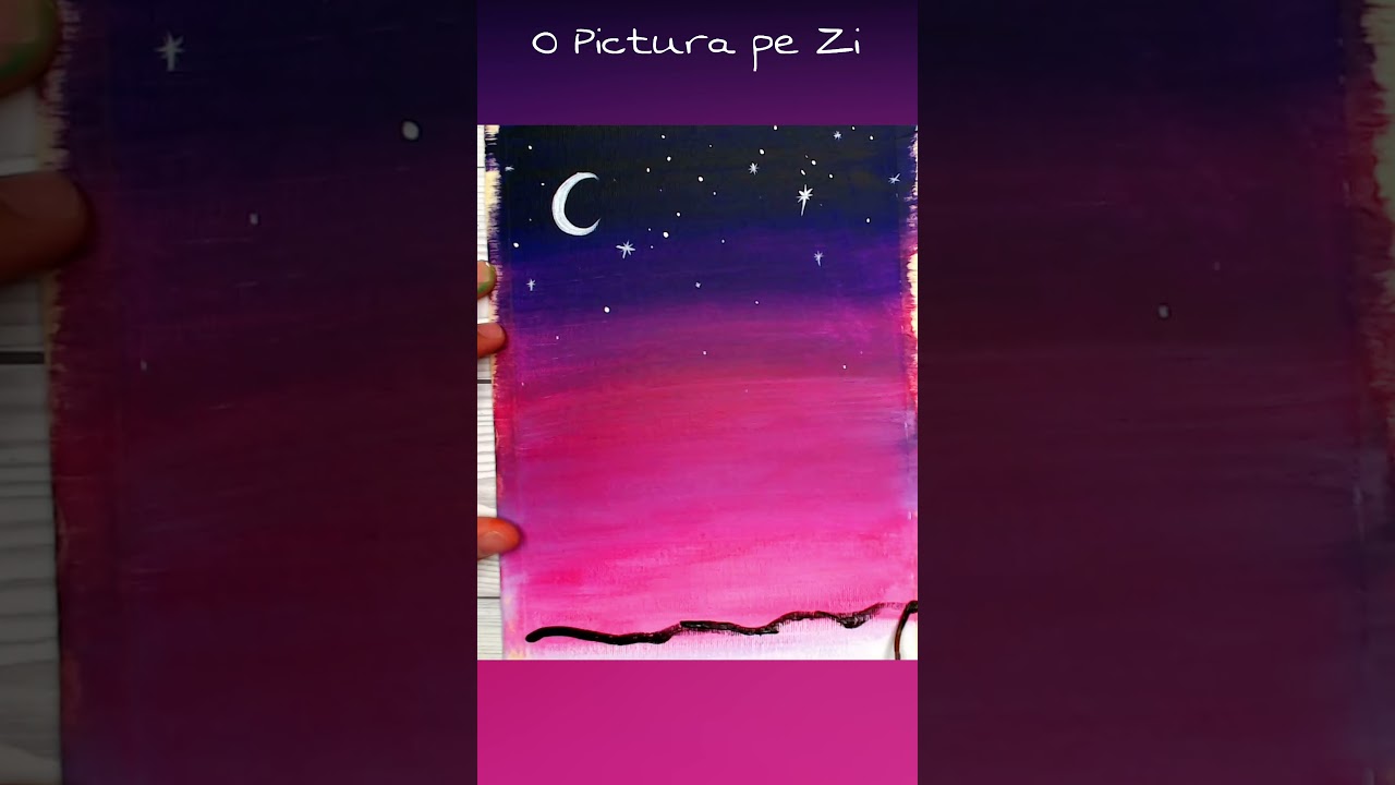 🌜 PICTURA ACRILICA pentru INCEPATORI 🌜 TimeLapsed #shorts