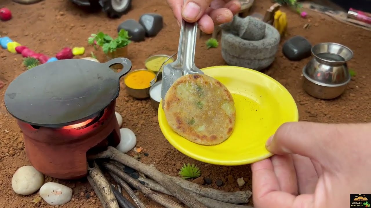 Traditional Aloo Paratha in Miniature | Real Tiny Cooking 😍