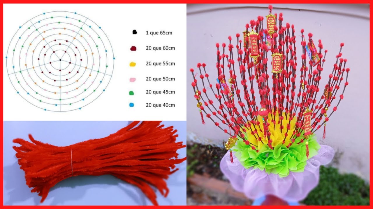Cách Làm Hoa / Cách Cắm Nụ Tầm Xuân Đón Tết  /THẢO NGUYÊN HANDMADE