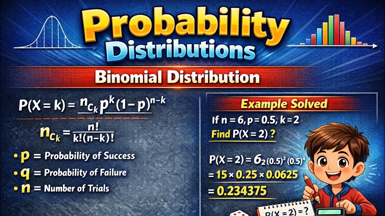#01 | Binomial Distribution All✅Formula🚀 |⚡Quick Revision | With Example📘 | PROBABILITY DISTRIBUTION