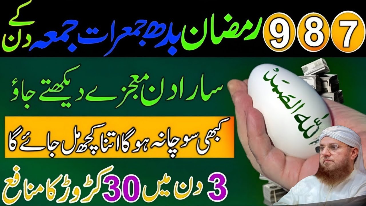 7 8 9 Ramzan Ka Zabardast Wazifa | Budh Jumerat Jumma | Surah Ikhlas + Allah Hu Samad Har Hajat Puri