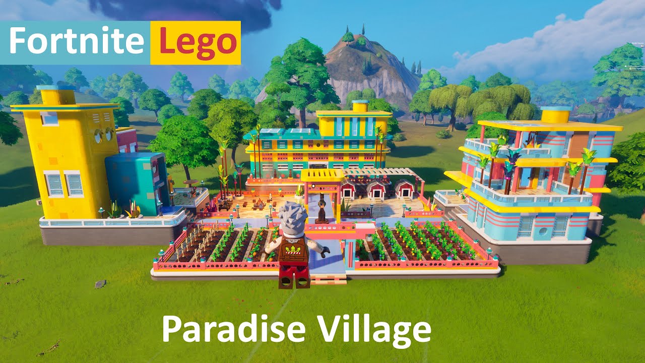 LEGO Fortnite Palm Paradise Village Build Tutorial Part-3 Villager Houses