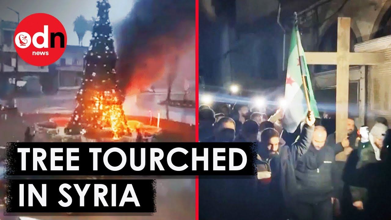 Protests Erupt in Syria Over Christmas Tree Burning by Masked Gunmen