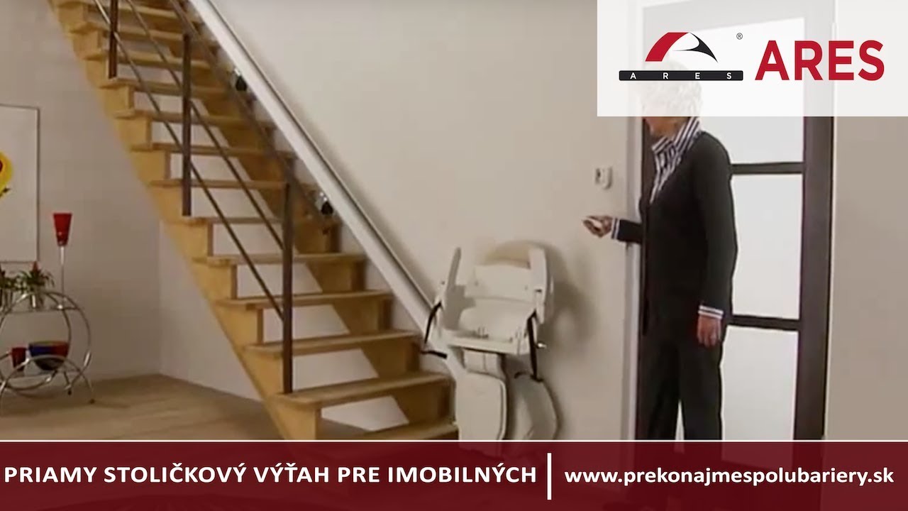 Priamy stoličkový výťah pre imobilných | Výťah na schody do domu | ARES