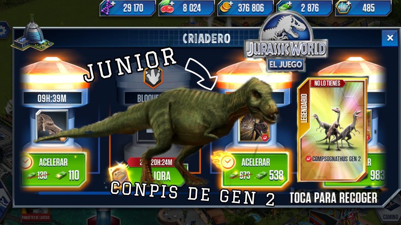 Creamos a Junior y Conseguí a los Compsognatus Gen 2 - Jurassic World El Juego 