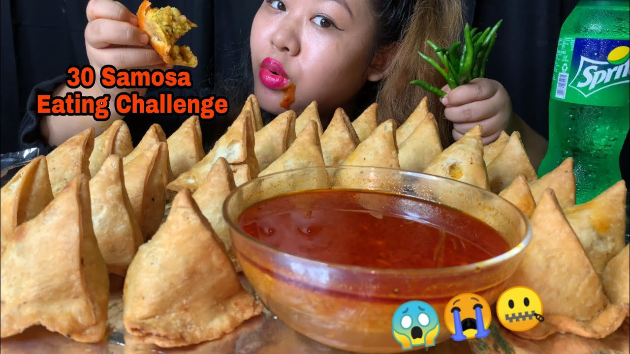 30 SAMOSA EATING CHALLENGE | LOTS OF HOT CHILLI'S | FOOD CHALLENGE | FOOD EATING SHOW | ASMR MUKBANG