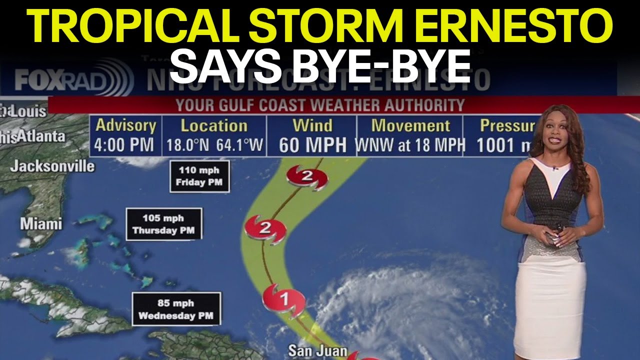U.S. says 'bye-bye' to Tropical Storm Ernesto | Tropical Weather Update