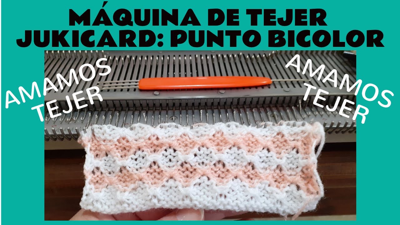 🔰 MÁQUINA DE TEJER: PUNTO BICOLOR USANDO EL ACCIONADOR AUTOMÁTICO DE AGUJAS 🔰