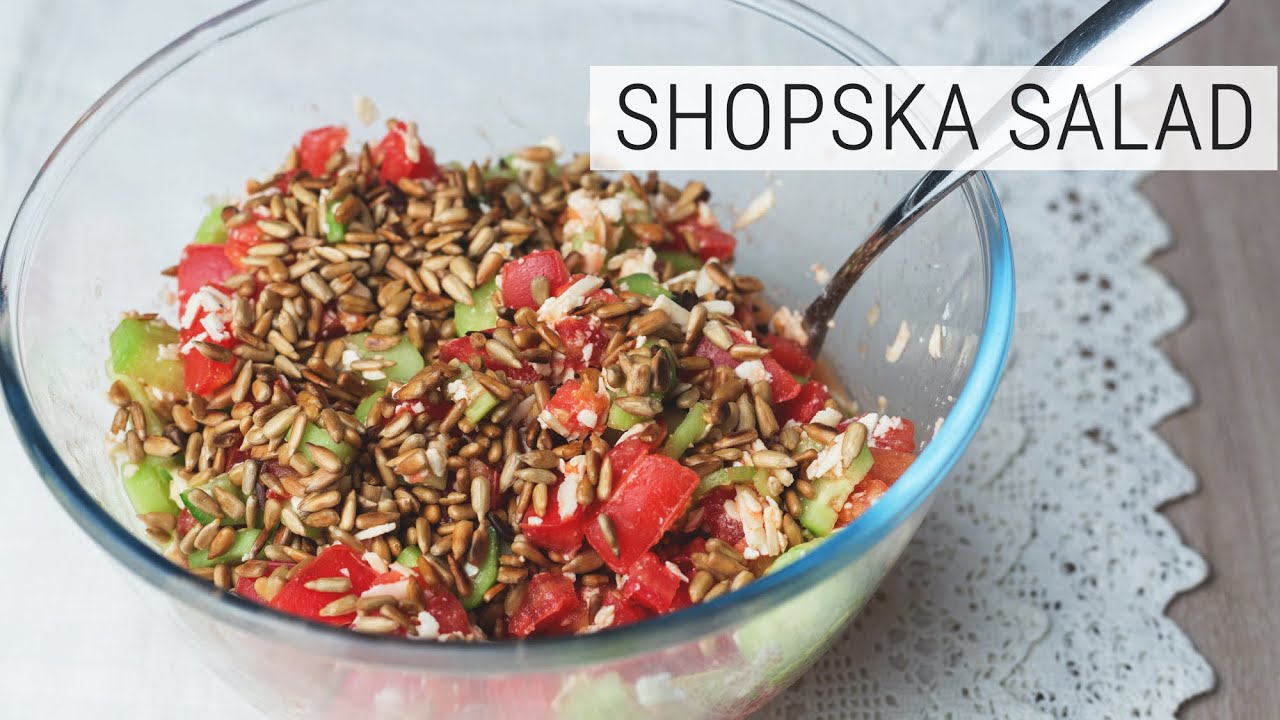 How to make Shopska Salad with Roasted Sunflower Seeds (ASMR Cooking)