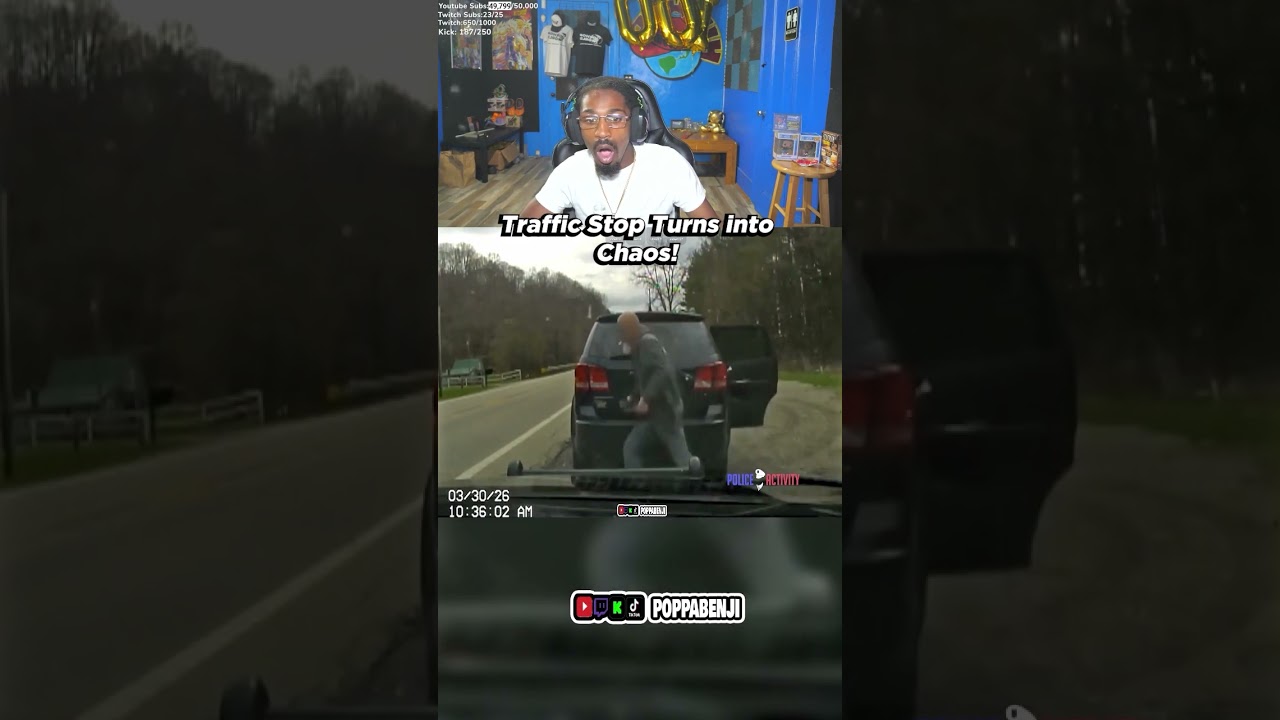 Traffic Stop Turns into Chaos #shorts #poppabenji