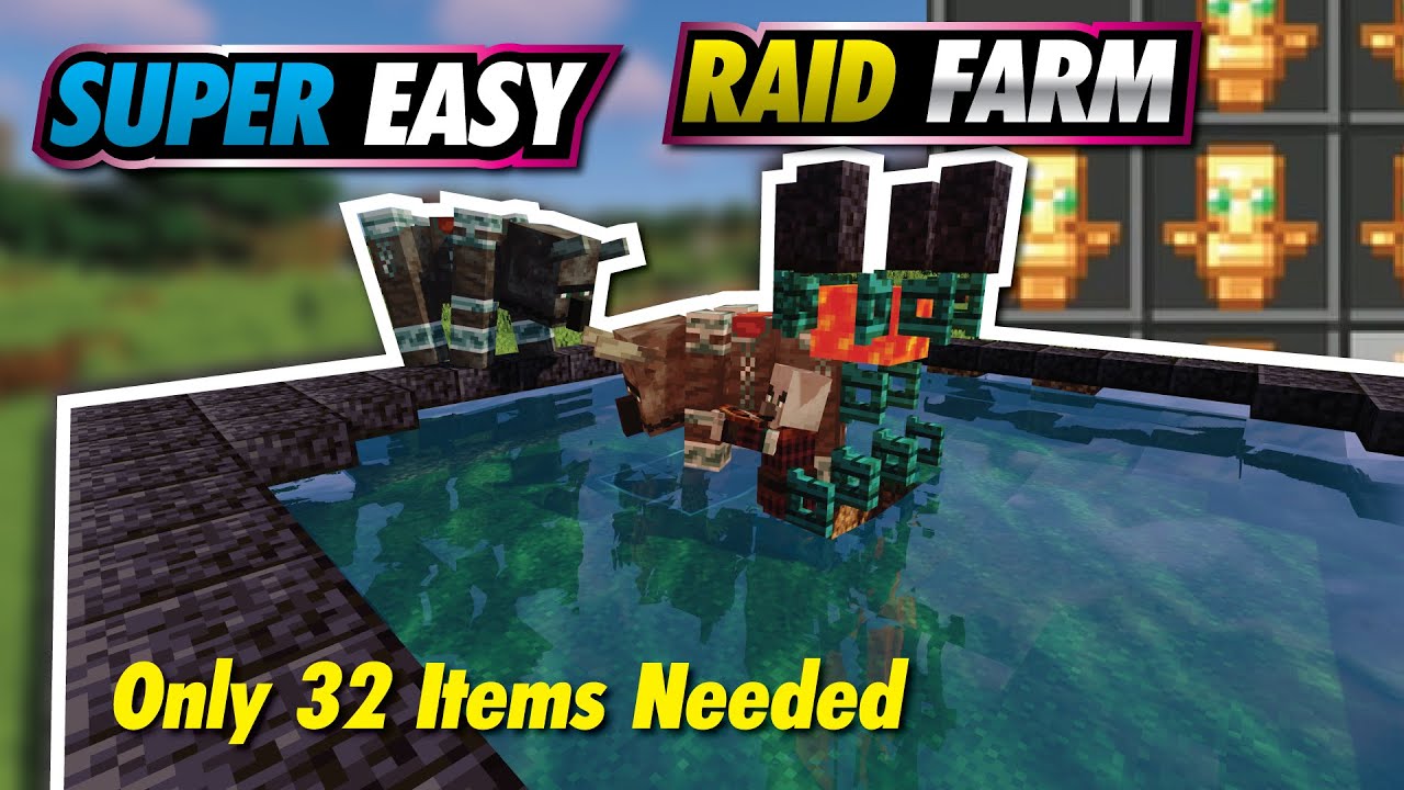 Minecraft Raid Farm | 1 HIT - EASY - FAST BUILD