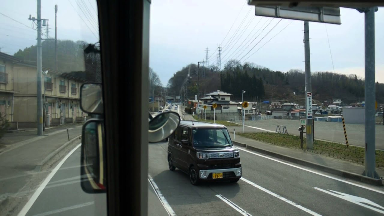 【前面展望】鹿島保健センター・原ノ町駅～川俣営業所～福島駅【福島交通バス・日本縦断中!】