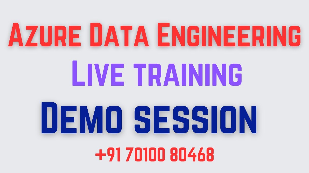 Azure Data Engineering - FREE DEMO - [Mon] 8:00 PM IST