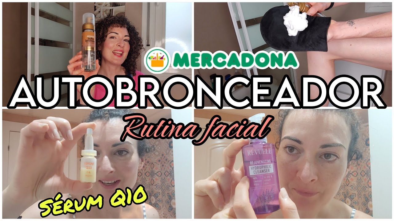 🌞RUTINA DE AUTOBRONCEADOR (MOUSSE MERCADONA) paso a paso SERUM Q10 / RUTINA DE NOCHE 💆