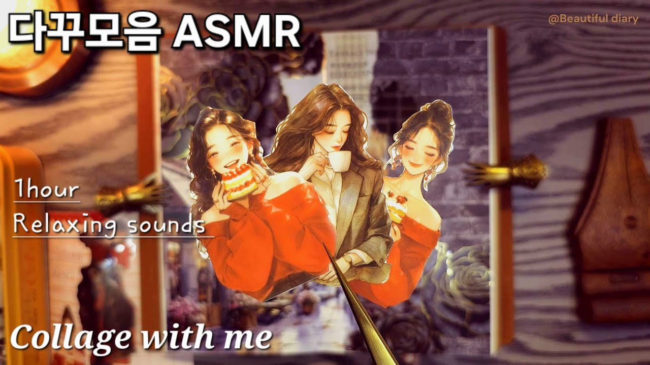 다꾸모음 ASMR | 1시간 힐링 타임 | Relaxing sounds 1hour | Collage with me ☕️ 