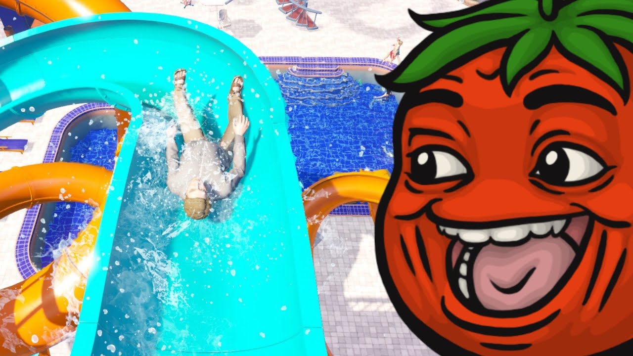 if anyone so much as jogs near these pools I will genuinely throw them into traffic (Waterpark Sim)