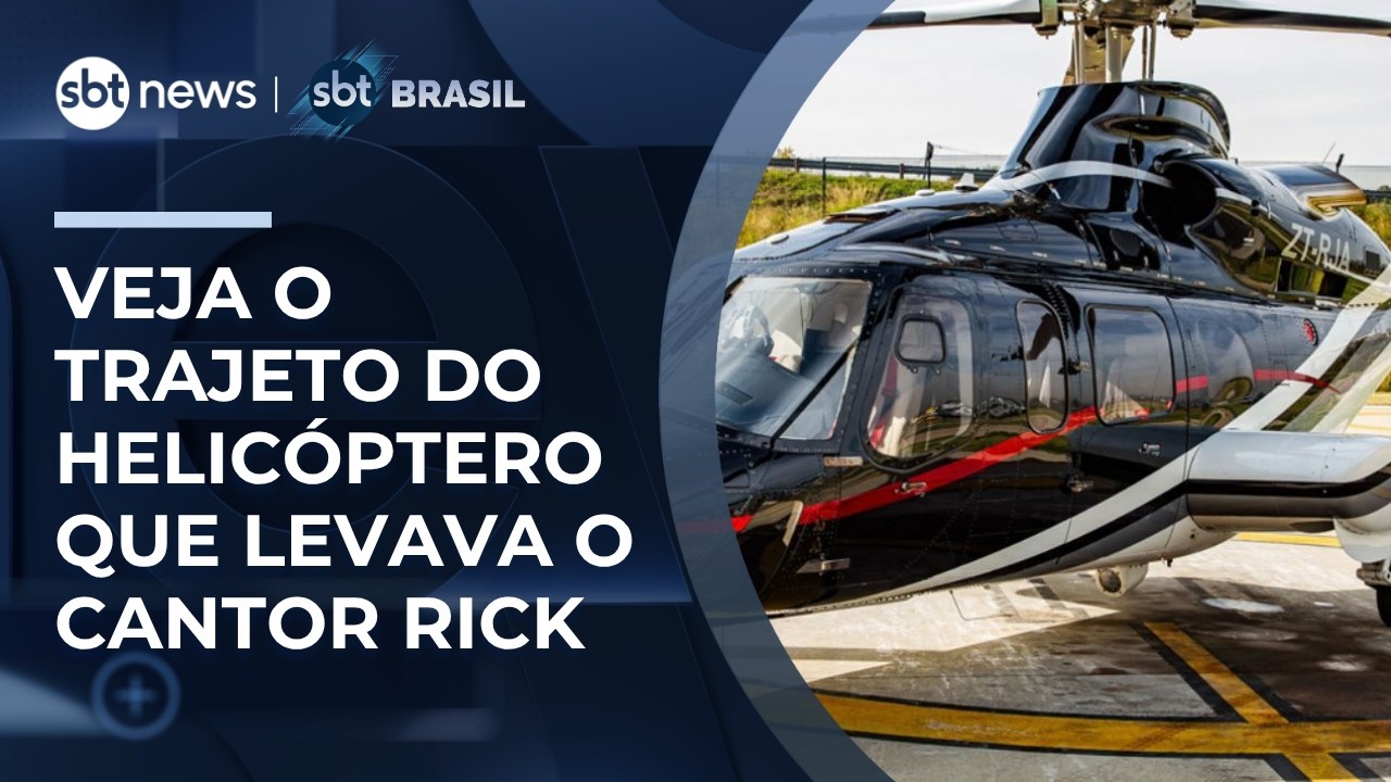 Veja o trajeto do helic&oacute;ptero que levava o cantor Rick, da dupla Rick e Renner | #SBTBrasil