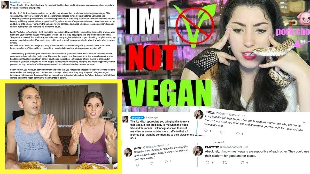 EMZOTIC Responds To Us [Why I'm NOT Vegan] MUKBANG Response