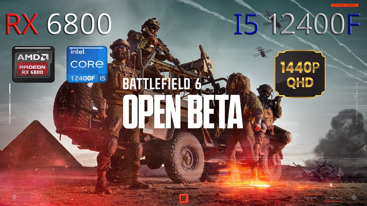Battlefield™ 6 Open Beta RX 6800 16GB - I5 12400F -1440P BENCHMARK