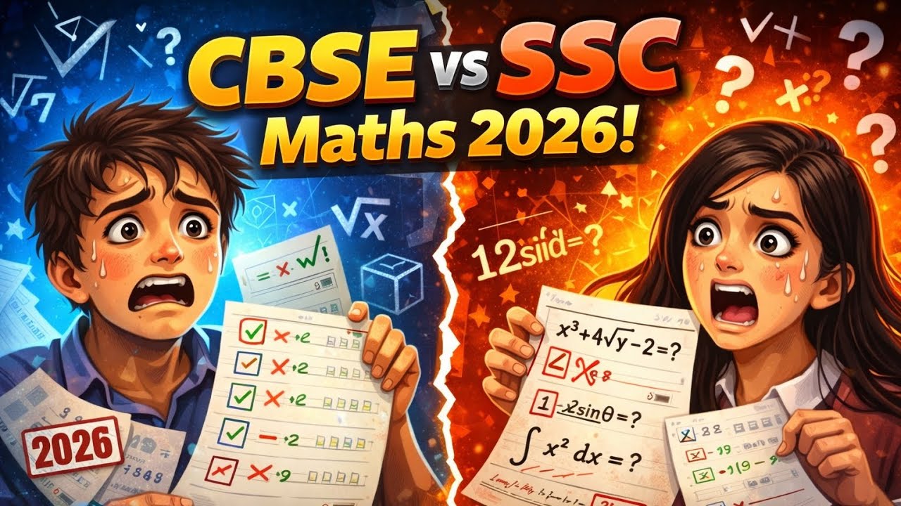 CBSE vs SSC Maths Paper 2026 🔥 Which Board is Tougher?CBSE Maths Tough? What About SSC 2026 Maths? 🤔