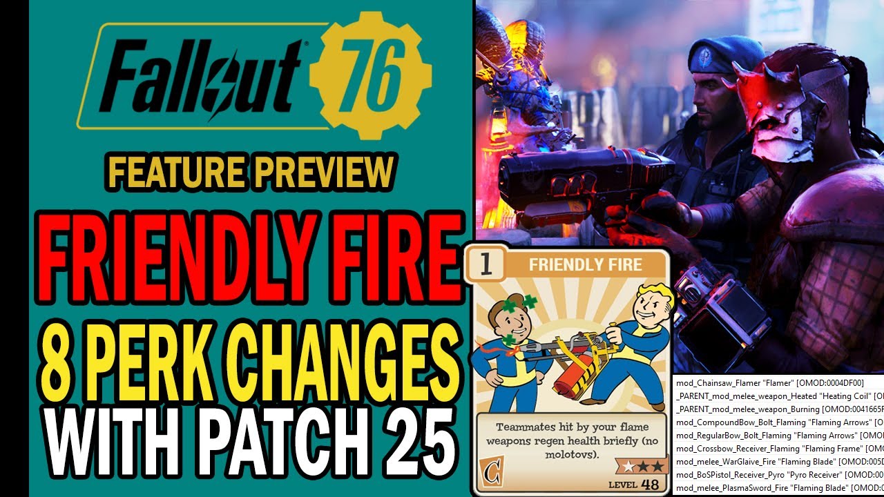 Friendly Fire Perk: 8 Changes Going Live with Update 25 | Fallout 76 Feature Overview