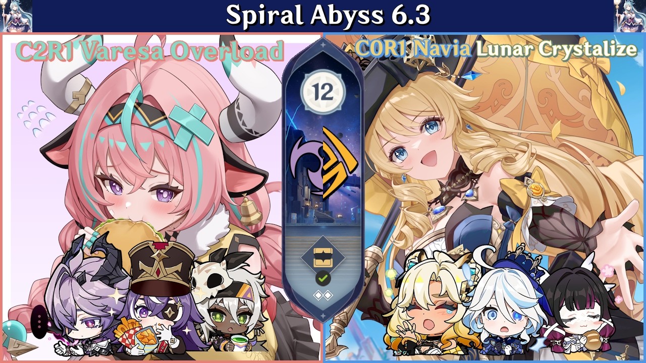 Crystal Charge 2 | C2R1 Varesa OL & C0R1 Navia Lunar Crystallize | SA 6.3 - Floor 12 9 stars [GI 原神]