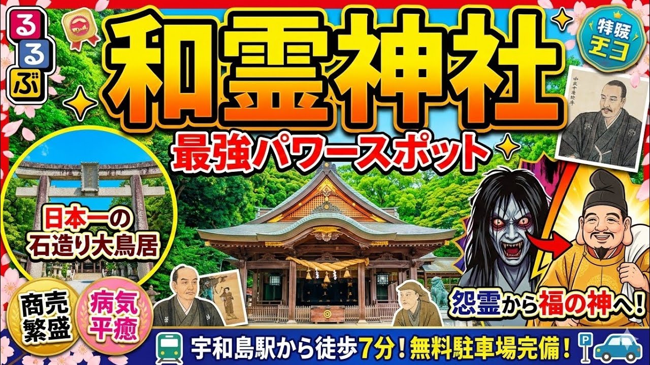 【日本一の石鳥居】愛媛・宇和島「和霊神社」最強パワースポット参拝！商売繁盛・病気平癒・厄除けの御利益｜怨霊から福の神へ転化した奇跡の神社｜無料駐車場完備・駅徒歩7分でアクセス抜群｜とほかみえみため