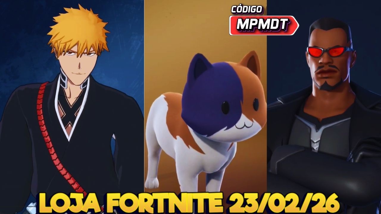 BLEACH E MARVEL - LOJA FORTNITE 23/02/26 - LOJA FORTNITE DE HOJE - LOJA FORTNITE AO VIVO- C&Oacute;D. MPMDT