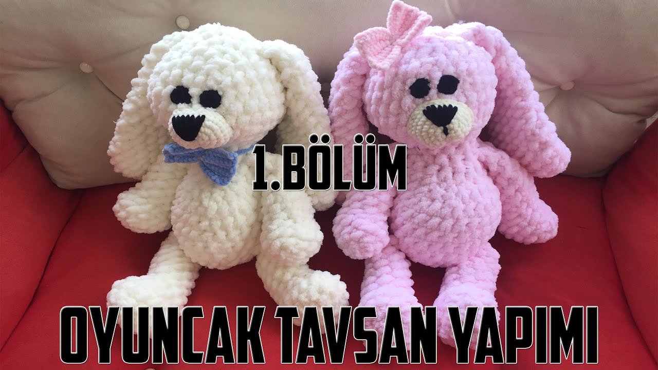 Alize puffy ile ponçik oyuncak tavşan yapımı anlatımlı / 1.Bölüm baş ve gövde