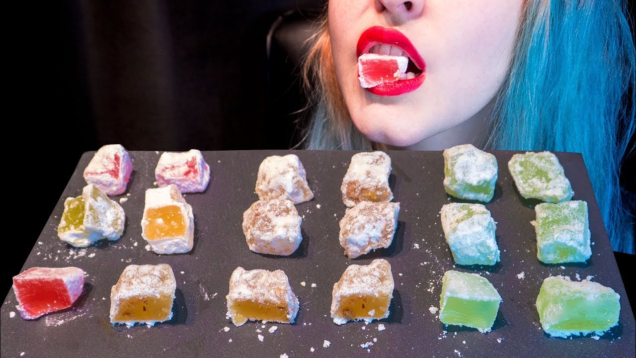 ASMR: Super Sticky Lokum ~ Turkish Delight | Ouzo, Cocktail & Almond 🍬 [No Talking|V] 😻