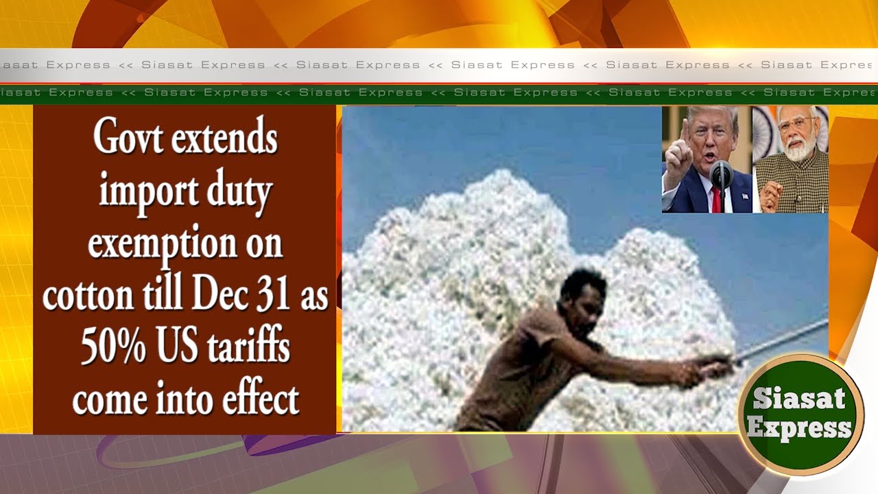 Govt extends import duty exemption on cotton till Dec 31 as 50% US tariffs come into effect | @ 05pm