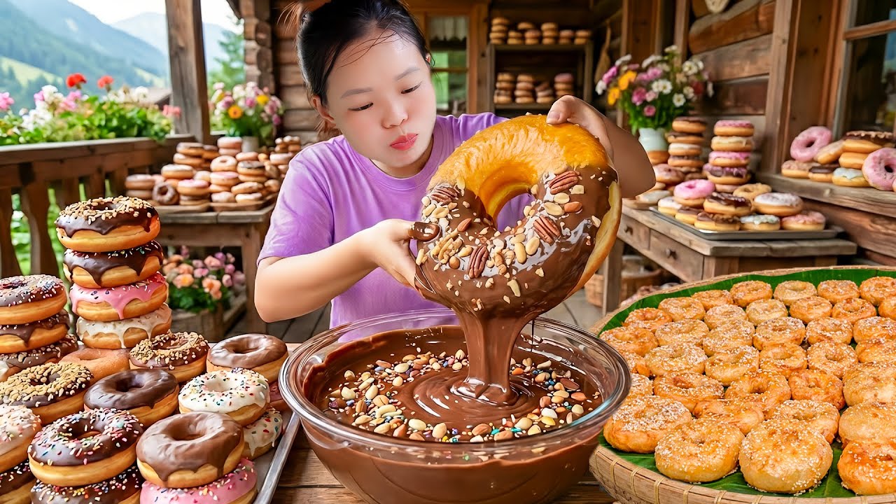 Single girl Makes Delicious Orange Bean Cake & Donuts to Sell at Market | Simple recipe with Huong
