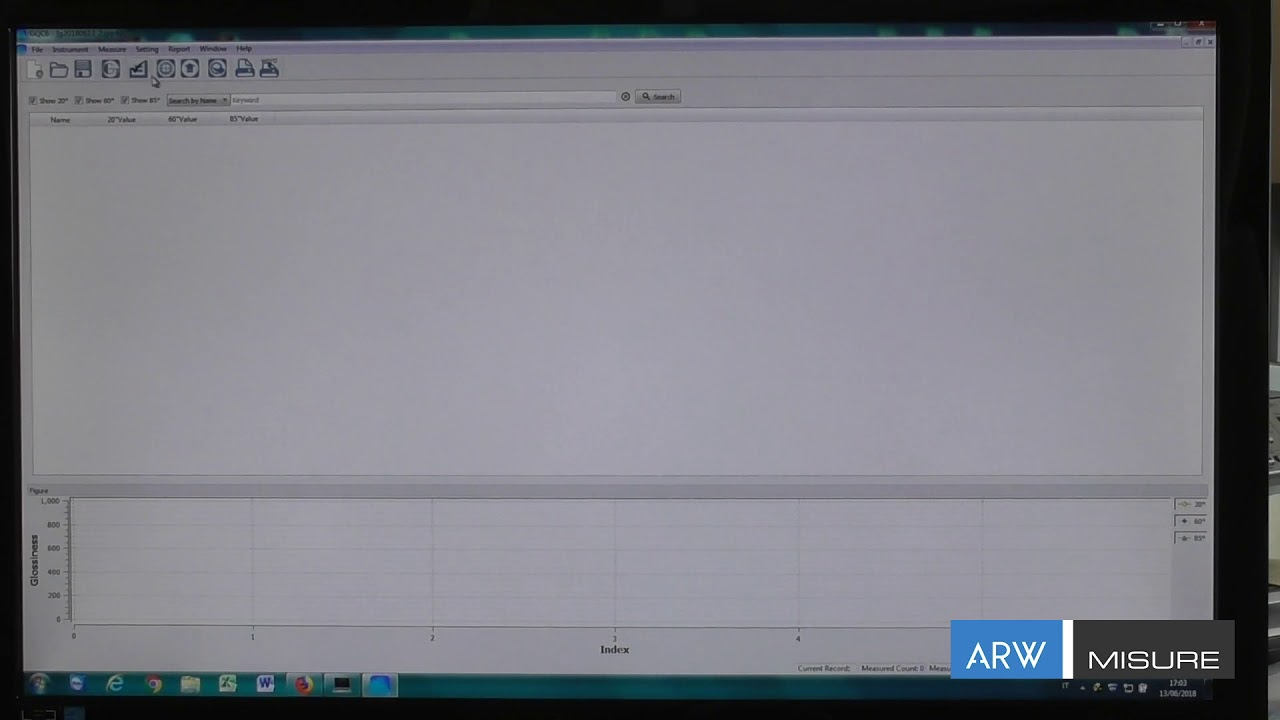 Software di gestione dati Glossmetri Arw-H60 ed Arw-H2068S