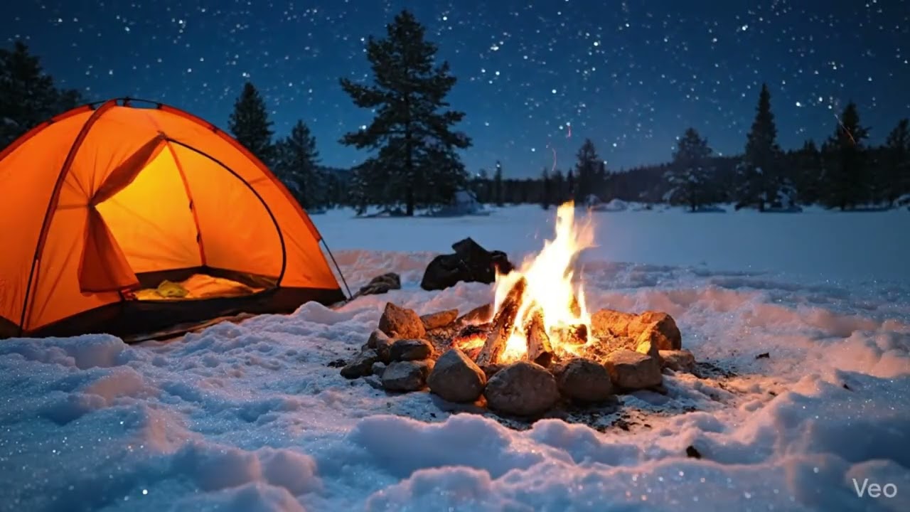시베리아 눈 속 작은 불멍 | 희망의 불씨 | 겨울 힐링 캠프파이어 | Relaxing Fire Loop