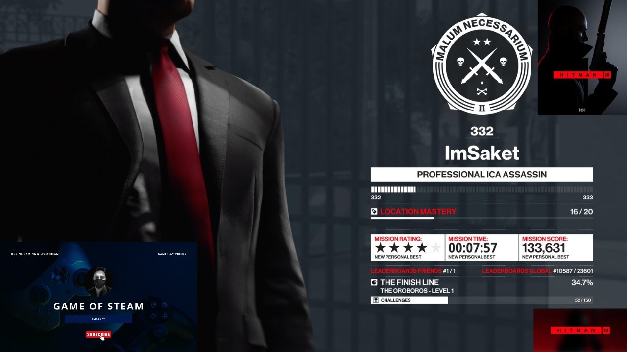 Hitman 3 - Eliminate Mark Faba with a Kronstadt Pen HD Gameplay