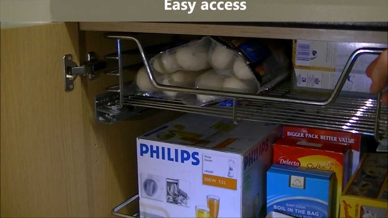 Soft Close kitchen pull out Wire Basket with blumotion Maxima. Instalation and presentation