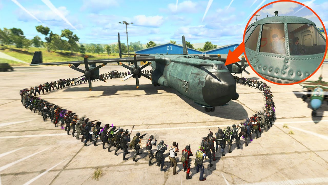 WE WERE HIDING FROM ALL THE ENEMIES IN THE WARZONE AIRPLANE!!!!  
