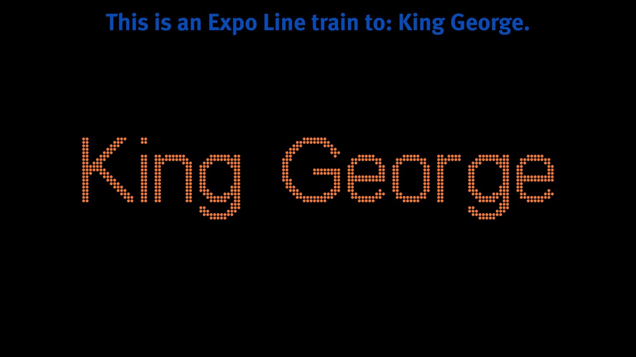 This is an Expo Line train to: King George - Extended Version