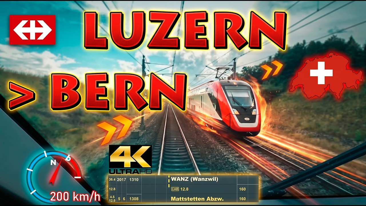 CAB RIDE 4K 🇨🇭 Luzern - Bern IR 15 / Bahn-2000-Strecke 🚄 RABe 502 Twindexx Duplex TGL SBB CFF FFS 🛤