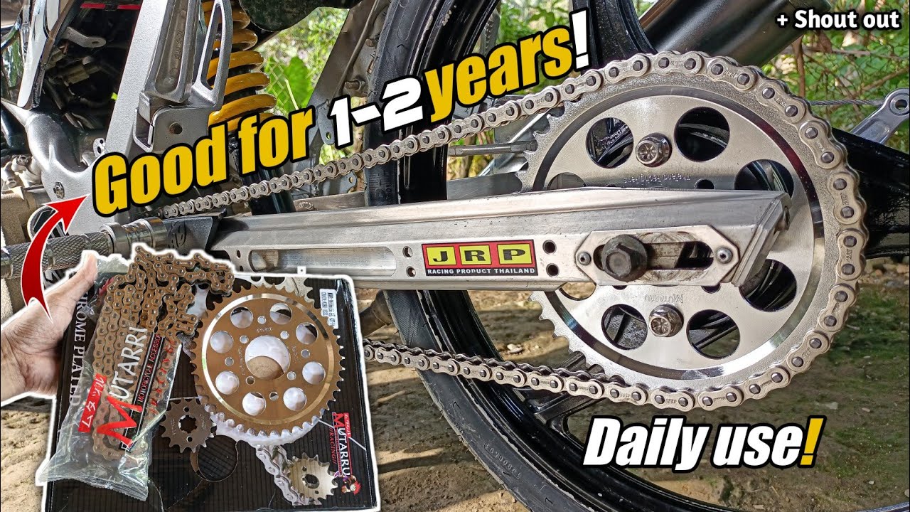 Sprocket set na pang matagalan at mura pa. Umaabot hanggang dalawang taon.