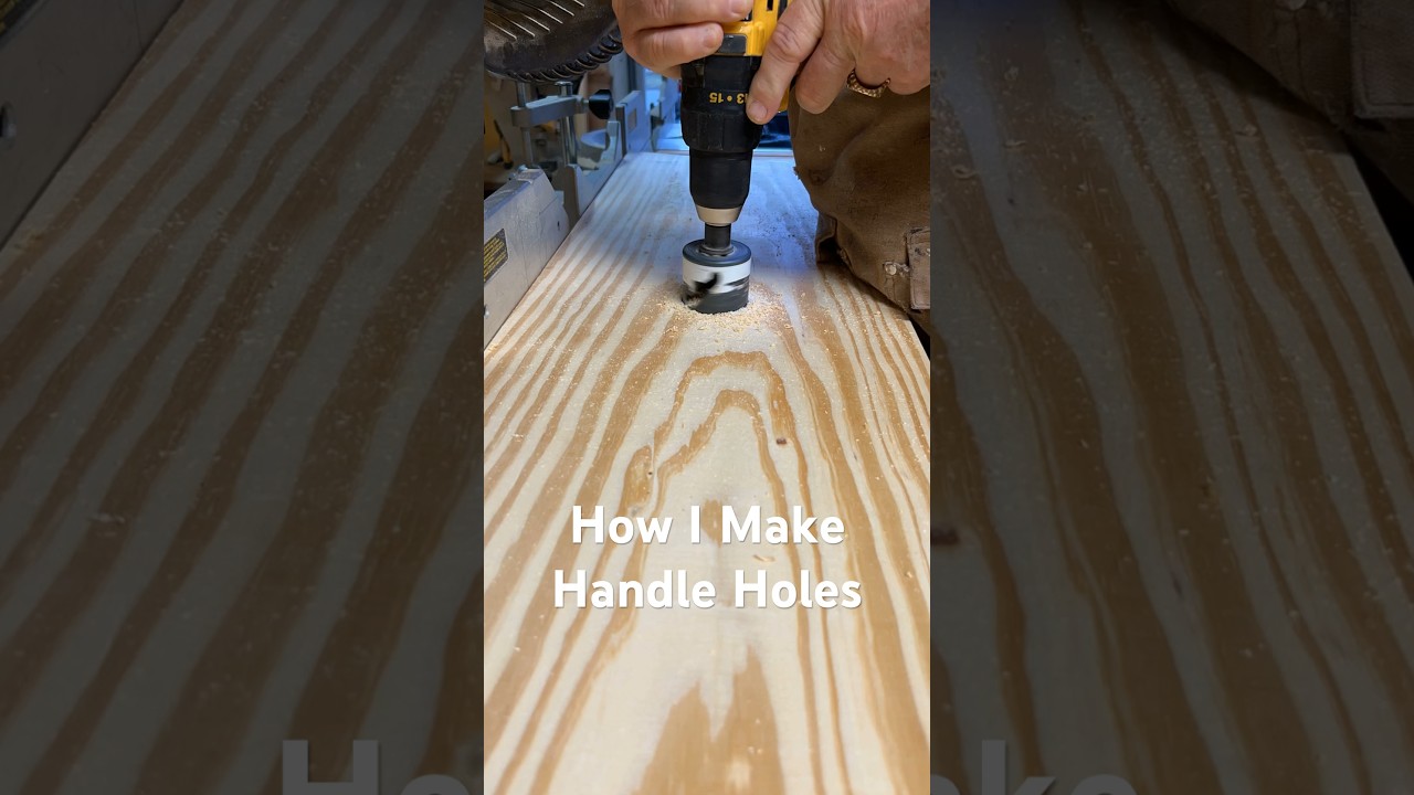 Timelapse How I Make A Bench Handle Hole #woodworker #woodwork #woodshop #wood #carpentry #diy