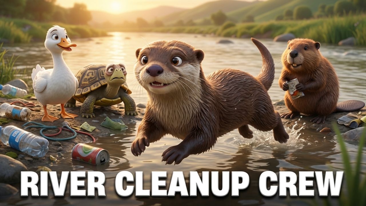 “Who Will Save the River?” 🦦💚 | Kids Story About Teamwork, Responsibility & Protecting Nature