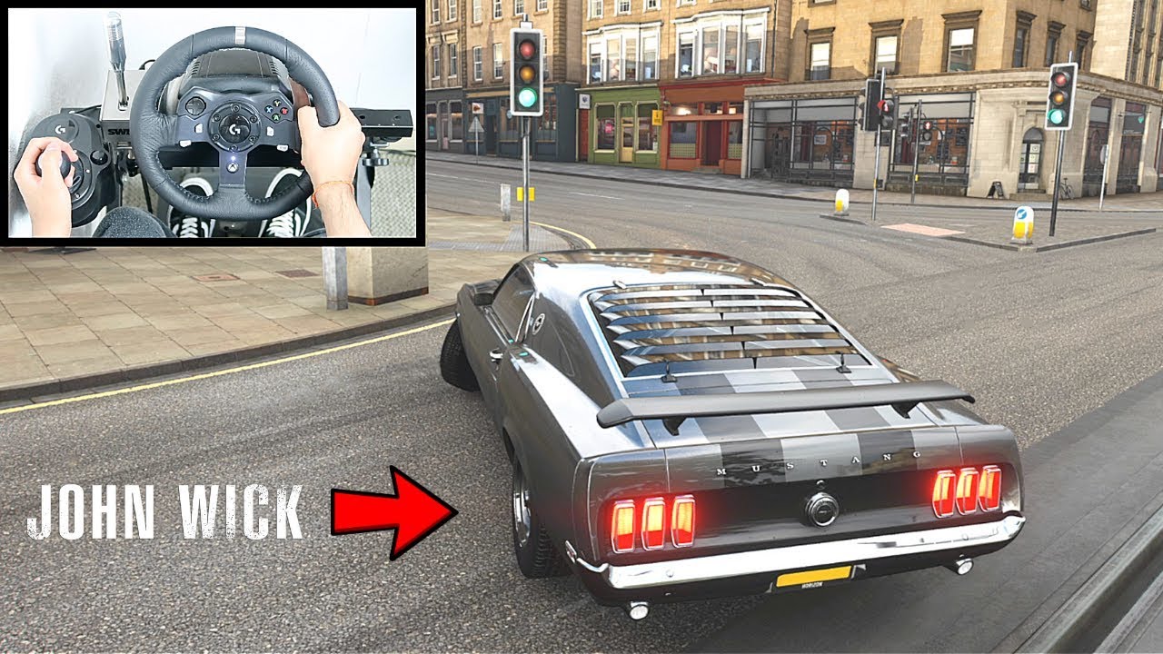 Forza Horizon 4 John Wick Ford Mustang 1969 (Steering Wheel + Shifter) Gameplay