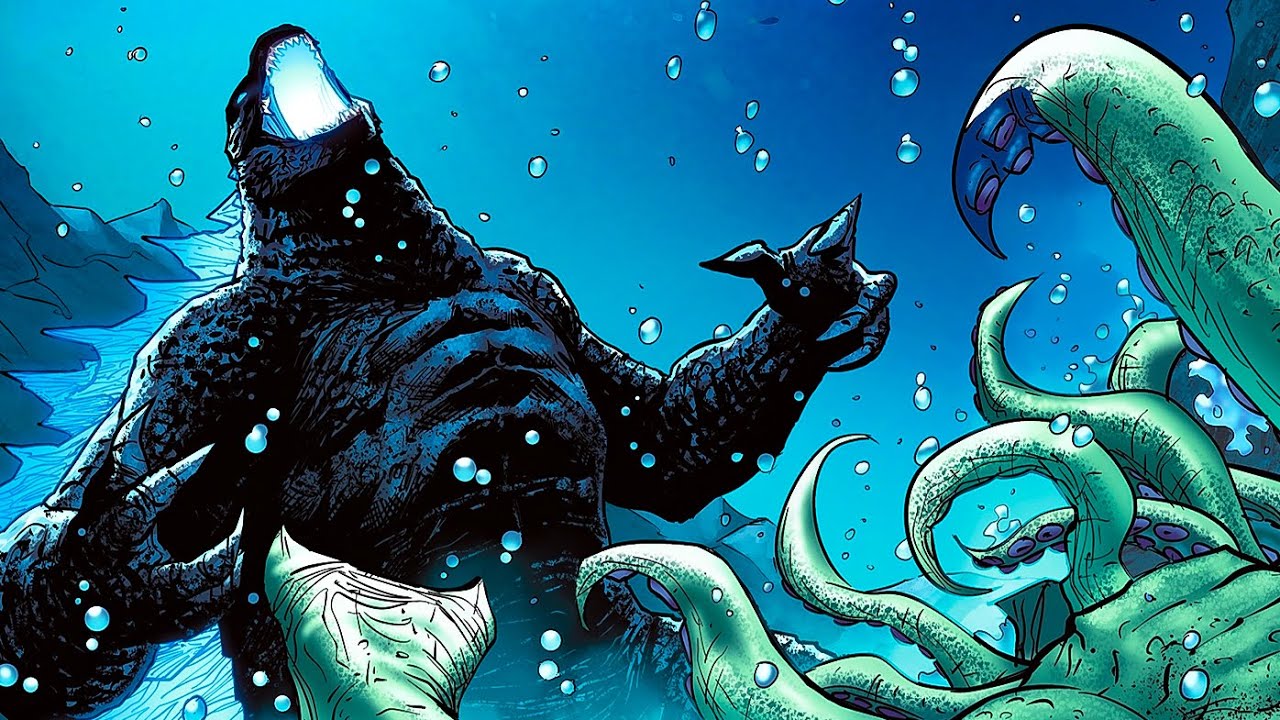Годзилла побеждает Кракена Аквамена