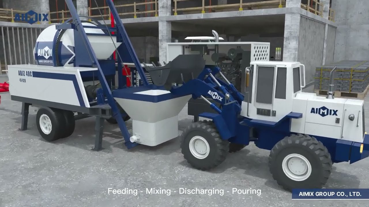 ABJZ40C Model Portable Concrete Mixer Pump From Transportation to Operation