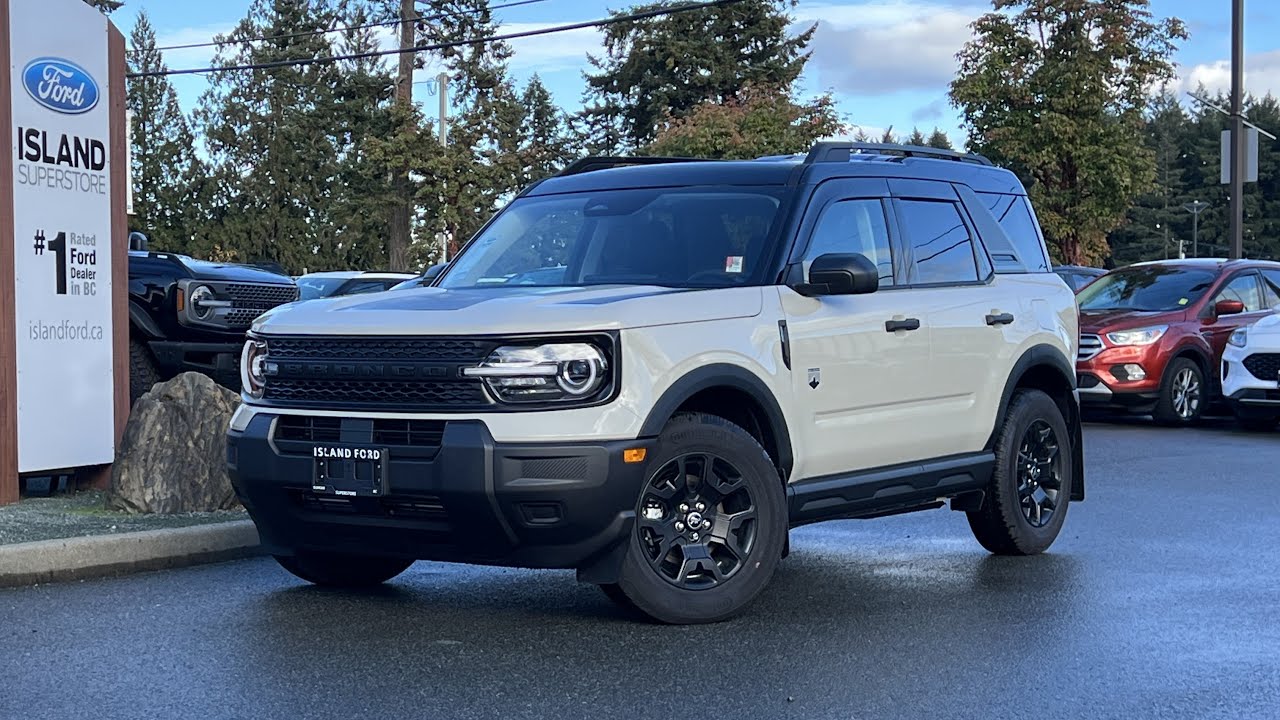 Обзор Bronco Sport Big Bend EcoBoost 2025 года с режимами G.O.A.T., черный внешний вид | Island F...