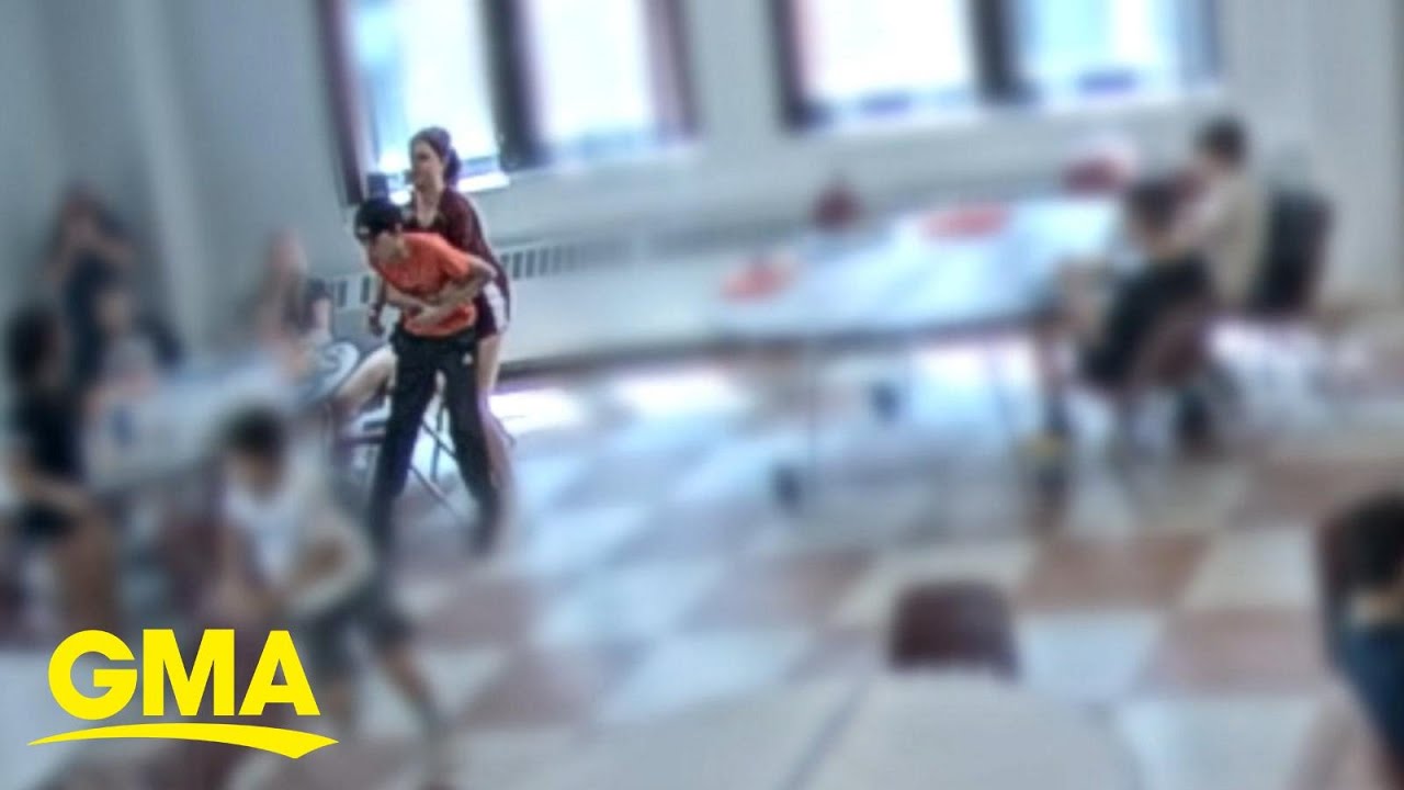 Hero twin sister saves brother from choking at school l GMA