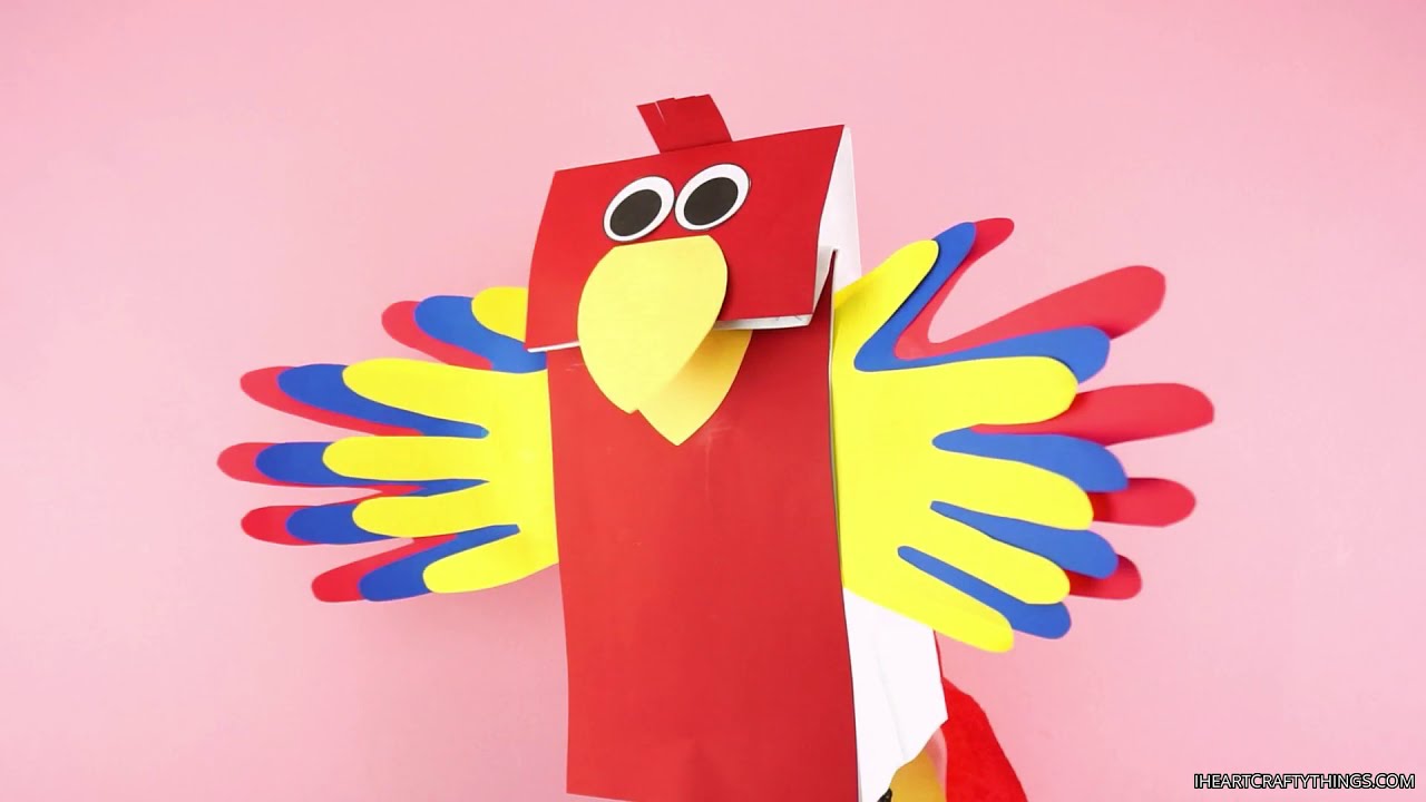 How to Make a Paper Bag Parrot