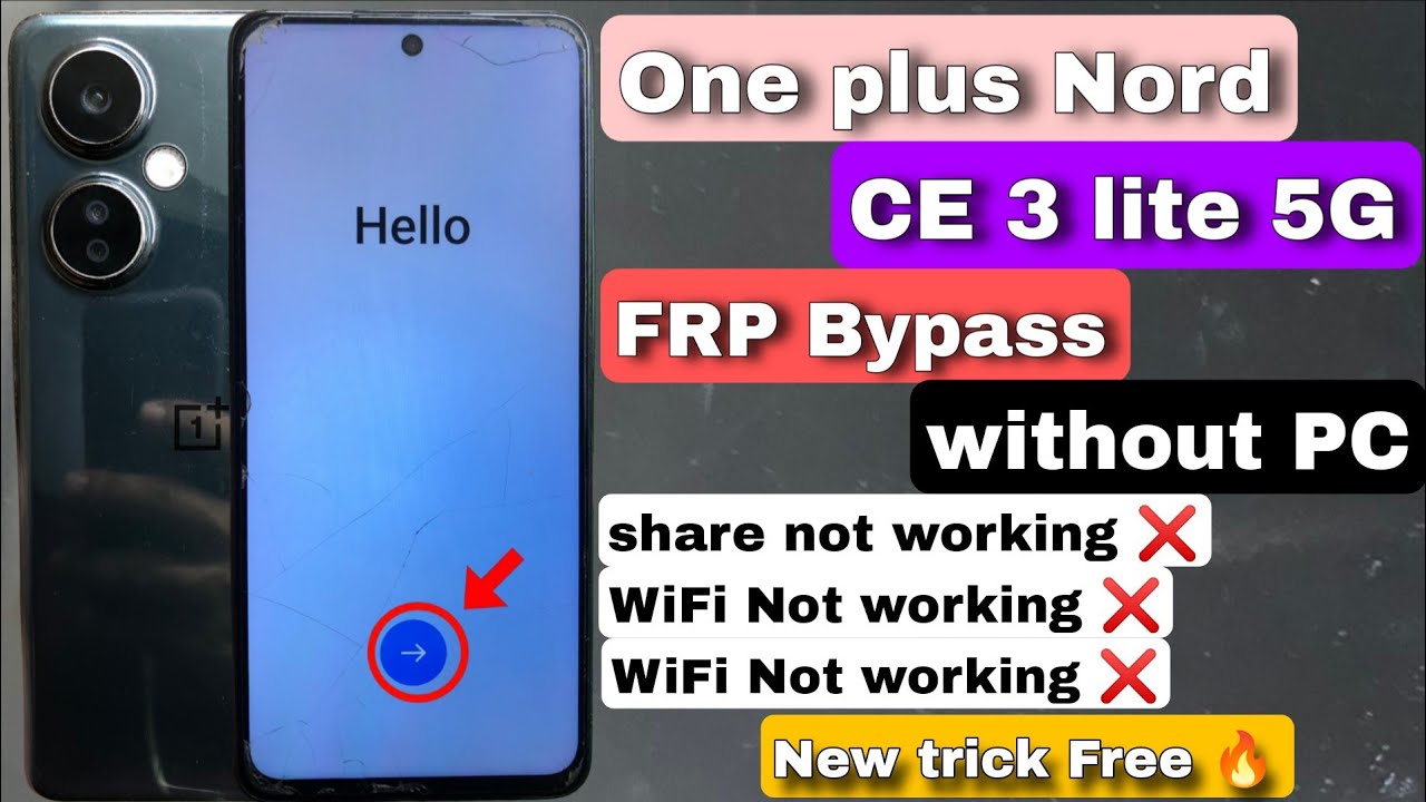 OnePlus Nord CE 3 lite 5G FRP bypass new security || OnePlus Nord CE 3 lite 5G google account bypass